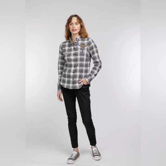 NWT HARLEY-DAVIDSON 120th Anniversary Retro Flannel Plaid Long Sleeve Shirt Sz S - Picture 15 of 16